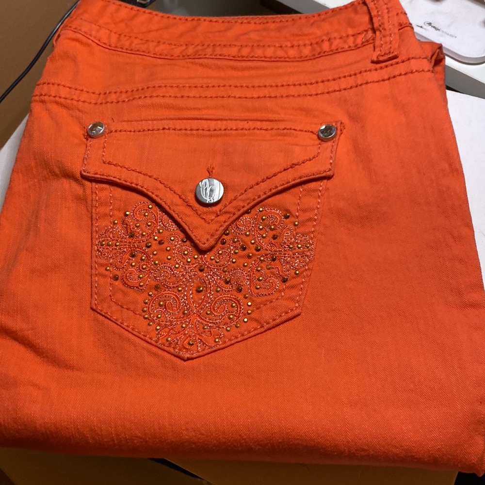 Nine West Jeans in orange with blingy pockets